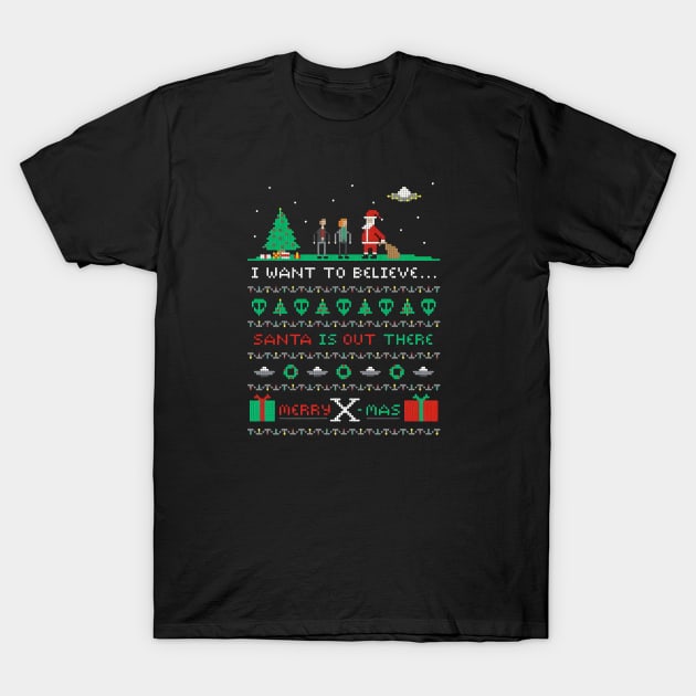 I Want to Believe Ugly Christmas T-Shirt by TomSchulze